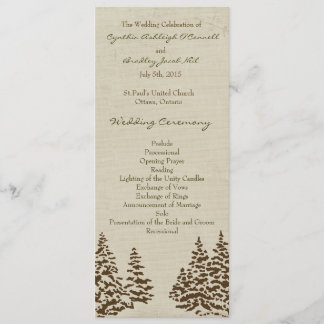 Programme de mariage À feuillage persistant vintag