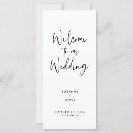 Programme de mariage à l'écriture noire minimalist