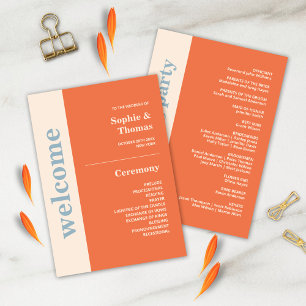 Programme de mariage à typographie moderne et auda