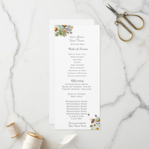 Programme de mariage abeille aux aquarelles de fle