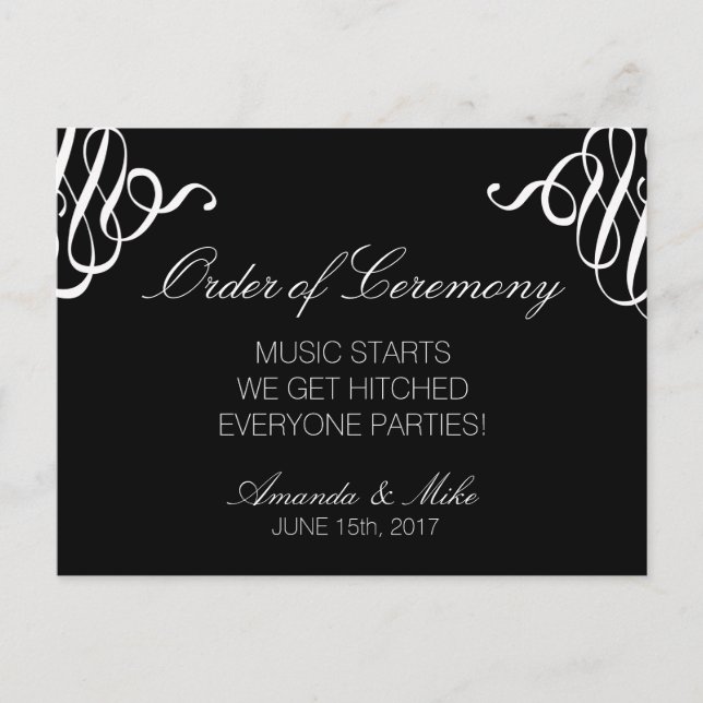 Programme de mariage amusant et simple (Devant)
