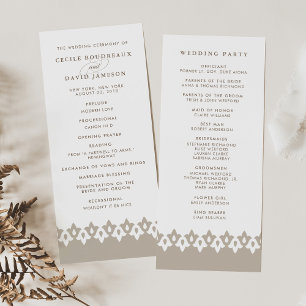 Programme de mariage arabesque   Champagne Beige
