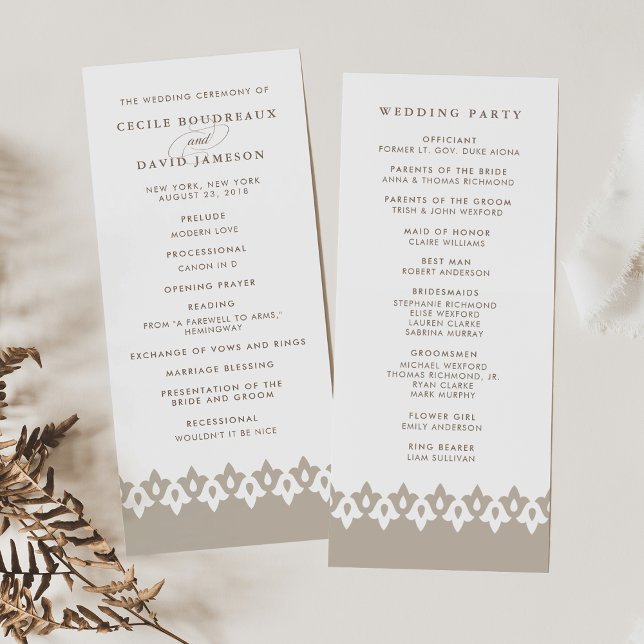 Programme de mariage arabesque | Champagne Beige (Créateur téléchargé)