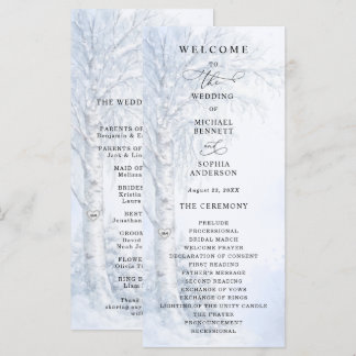 Programme de mariage Arbre de bouleau gelé