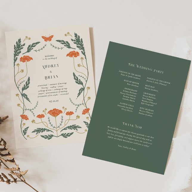 Programme de mariage Art Nouveau vintage (Créateur téléchargé)