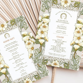 Programme de mariage Art Nouveau vintage Florales 