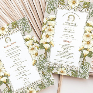 Programme de mariage Art Nouveau vintage Florales 