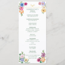 Programme de mariage aux fleurs sauvages de printe