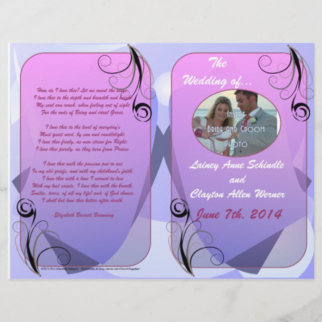Programme de mariage (Bifold Design) (Devant)
