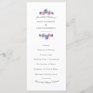 Programme de mariage Blackberry Watercolor