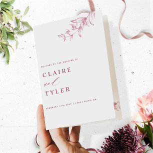Programme de mariage blanc et bordeaux chic et sim