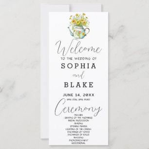 Programme de mariage blanc rustique avec marguerit