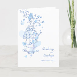 Programme de mariage bleu cage d'oiseaux