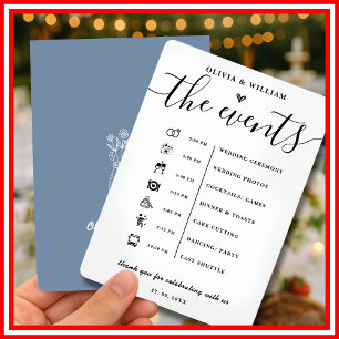 Programme de Mariage Bleu Poussiéreux pour l'Ordre