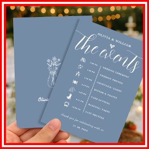 Programme de Mariage Bleu Poussiéreux pour l'Ordre