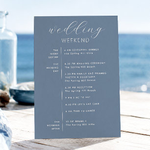 Programme de mariage bleu poussiéreux Week-end n