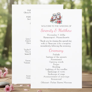 Programme de mariage bohème champêtre en bois de c