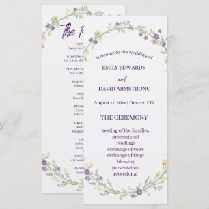 Programme de mariage bohème floral simple moderne