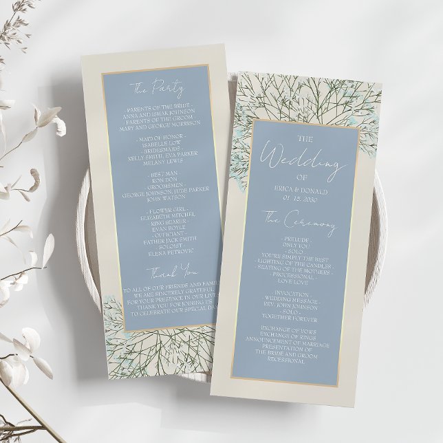 Programme de mariage Boho Dusty Blue (Créateur téléchargé)