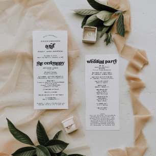 Programme De Mariage Boho, Ordre Moderne Rétro Des