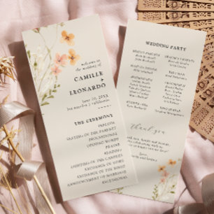 Programme de mariage Boho Wildflower