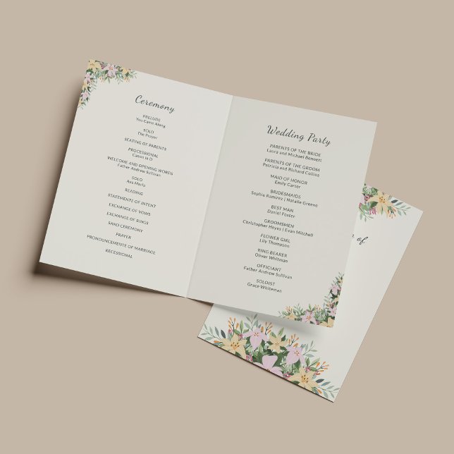 Programme de mariage botanique (Créateur téléchargé)