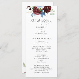 programme de mariage burgundy bleu pâle