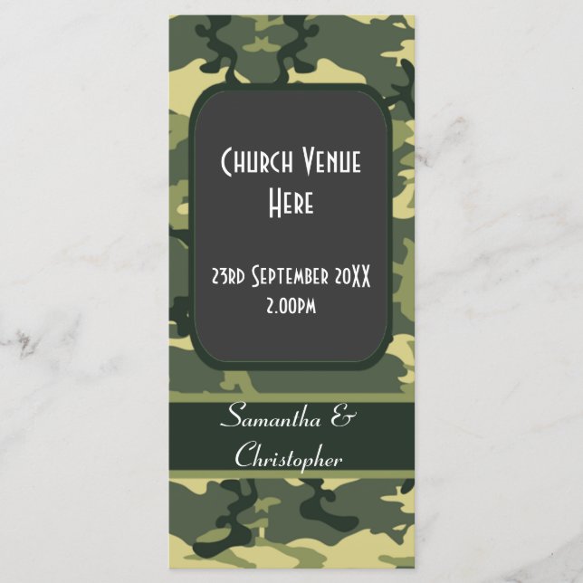 Programme de mariage camouflage vert (Devant)