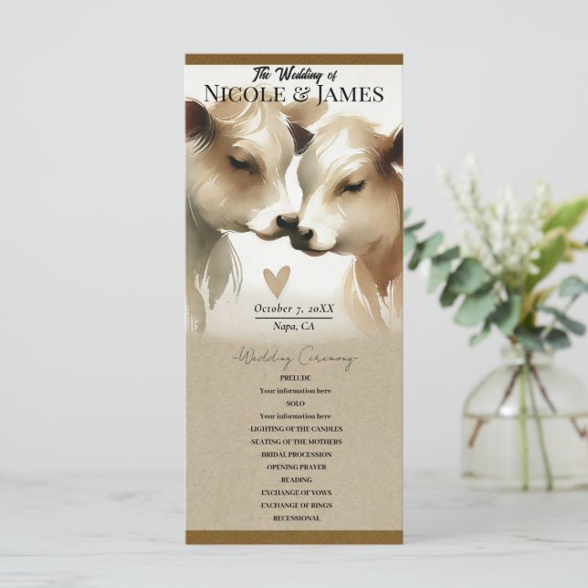 Programme de Mariage campagnard à la crème Brown (Debout devant)