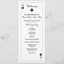 Programme de mariage Cartes à jouer Pique Casino d
