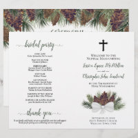 Programme de mariage catholique plié DIY Cônes de