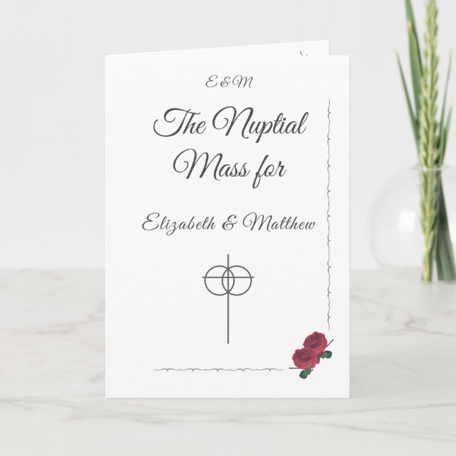 Programme de mariage catholique Rose (Devant)