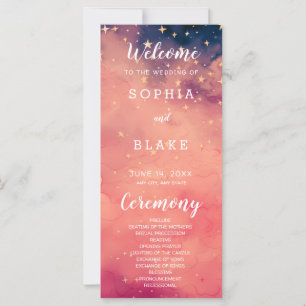 Programme de mariage céleste des étoiles orange et