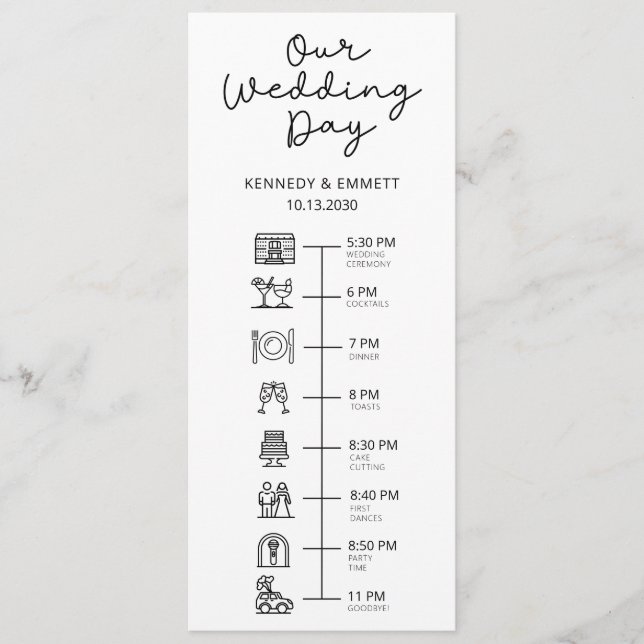 Programme de Mariage Chronologique Plat (Devant)