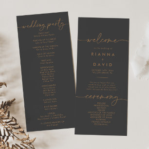 Programme de mariage classique gris or