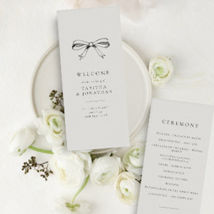 Programme de mariage classique noir Simple Vintage