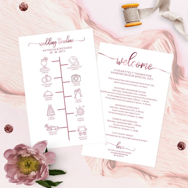 Programme de Mariage Cocktail - Icon Bienvenue de  (Créateur téléchargé)
