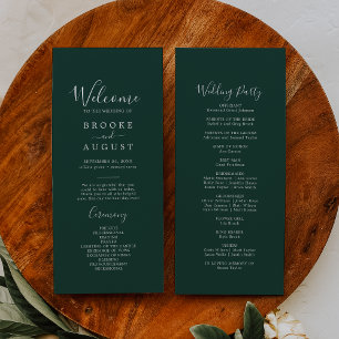 Programme de mariage coordonné Emerald Greenery