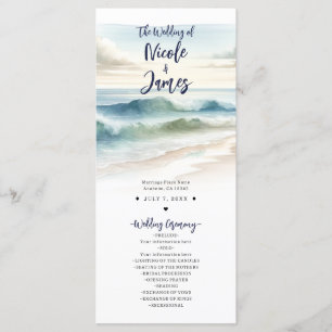 Programme de mariage côtier aux vagues de plage à