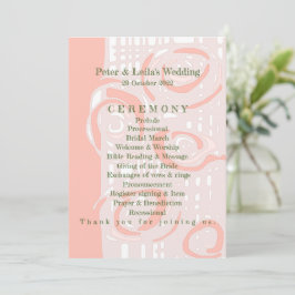 Programme de mariage Culture Mosaïque Floral Coral