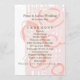 Programme de mariage Culture Mosaïque Floral Coral