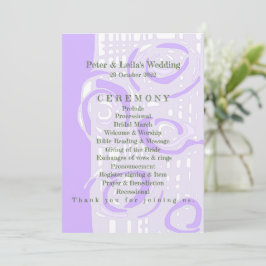 Programme de mariage Culture Mosaïque Floral Lilac