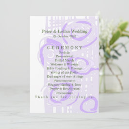Programme de mariage Culture Mosaïque Floral Lilac