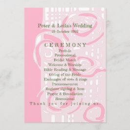 Programme de mariage Culture Mosaïque Floral Rose 