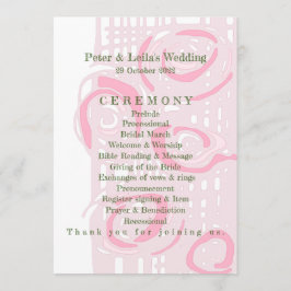 Programme de mariage Culture Mosaïque Floral Rose 