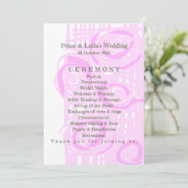 Programme de mariage Culture Mosaïque Floral Rose 