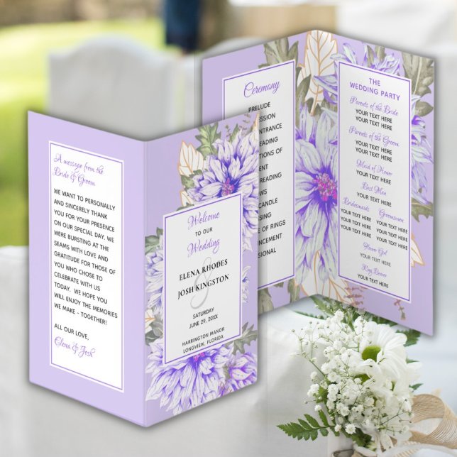 Programme de mariage Dahlias Amethyst (Créateur téléchargé)
