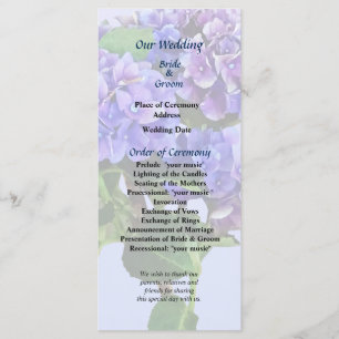 Programme de mariage Dainty Blue Hydrangea