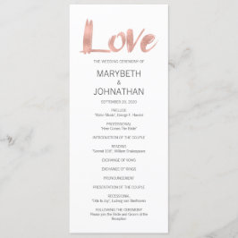 Programme de mariage d'amour Rose moderne