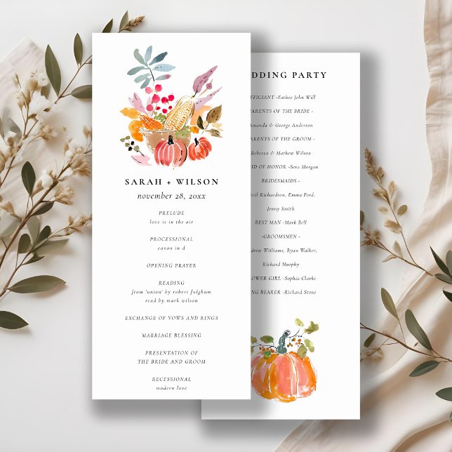 Programme de mariage de citrouille de récolte d'au (Créateur téléchargé)